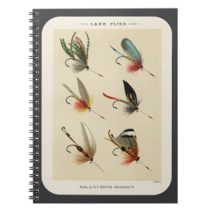 Vintage Lake Flies Illustration Notebook