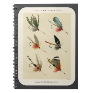 Vintage Lake Flies Illustration Notebook