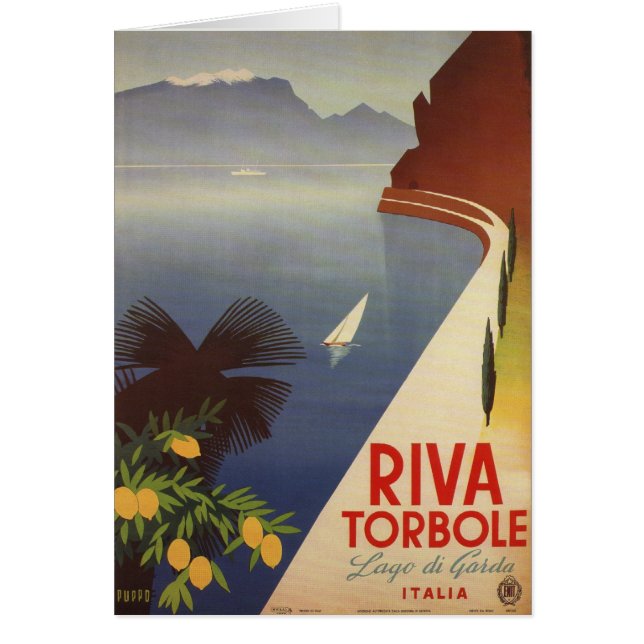 Vintage Lake Garda Riva Torbole Italy Tourism (Front)