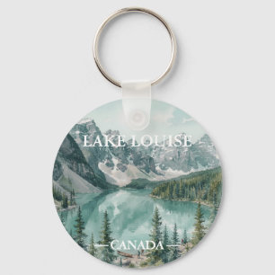 Vintage Lake Louise Canada Travel Graphic Keychain