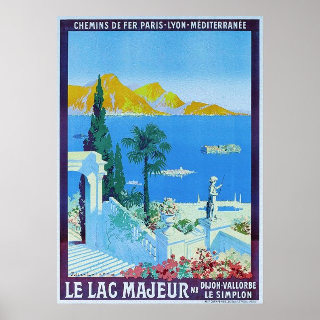 Vintage Lake Maggiore Travel Poster (Front)