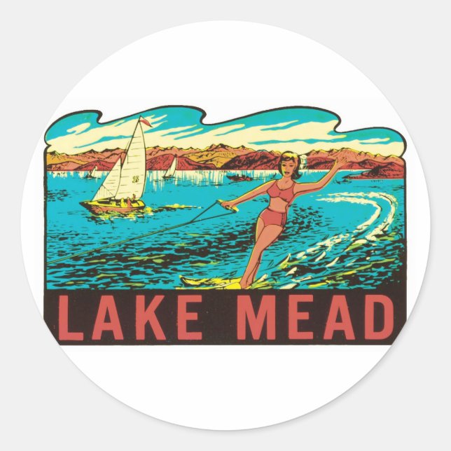 Vintage Lake Mead  Nevada NV State Label (Front)
