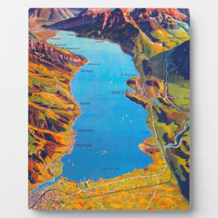 Vintage Lake of Thun Switzerland Travel Plaque