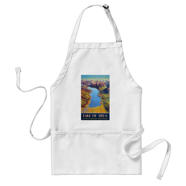 Vintage Lake of Thun Switzerland Travel Standard Apron (Front)
