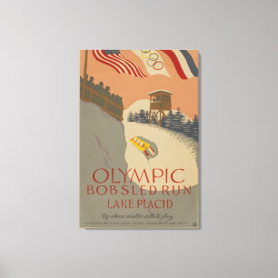Vintage Lake Placid New York America Poster  Canvas Print