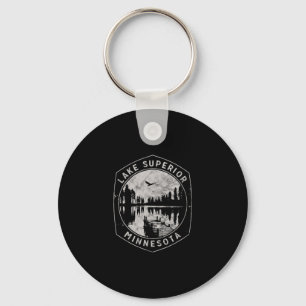 Vintage Lake Superior Minnesota Outdoors Vacation Keychain