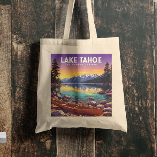 Vintage Lake Tahoe California Nevada Tote Bag