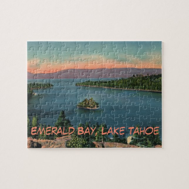 Vintage Lake Tahoe Emerald Bay Jigsaw Puzzle (Horizontal)