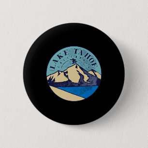 Vintage Lake Tahoe Skiing Snow Mountains 2 Inch Round Button