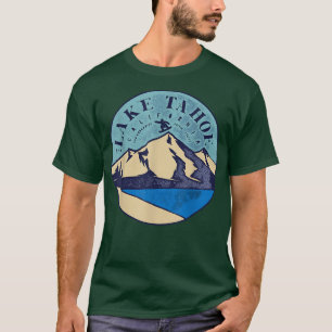 Vintage Lake Tahoe Skiing Snow Mountains  T-Shirt