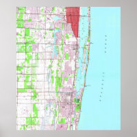 Vintage Lake Worth & Boynton Beach FL Map (1945)