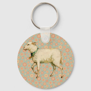 Vintage Lamb Art Keychain