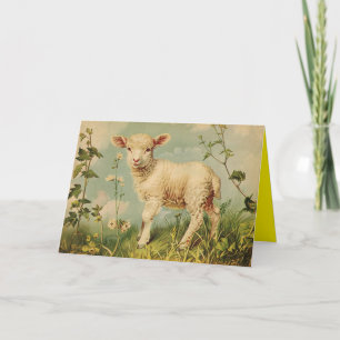 Vintage Lamb Easter Holiday Card