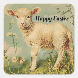 Vintage Lamb Easter Sticker