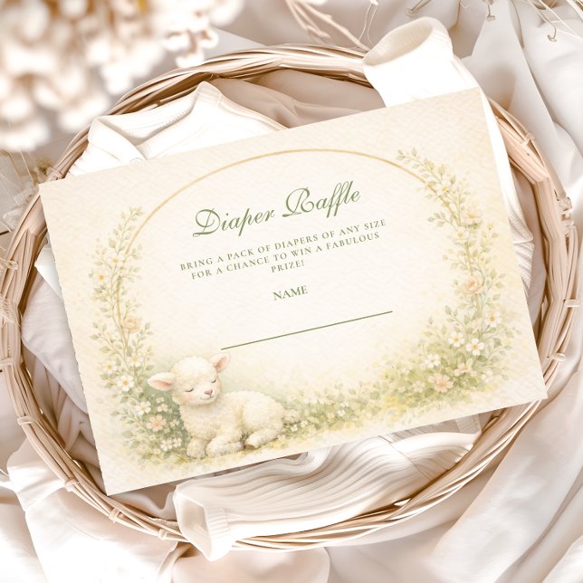 Vintage Lamb Meadow Arch Diapper Raffle Enclosure Card (Creator Uploaded)