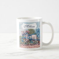Vintage Lambs Dressed  in Fancy Blue Ribbons