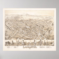Vintage Lancaster OH Map (1885)