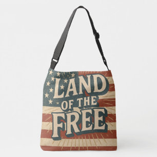 Vintage Land of the Free USA Independence Day Crossbody Bag