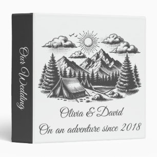 Vintage landscape drawing for wedding binder