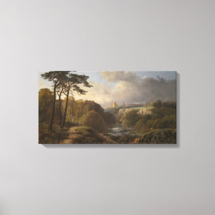 Vintage Landscape in Derbyshire County of England Canvas Print
