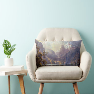 Vintage Landscape, Lake Tahoe by Albert Bierstadt Lumbar Pillow