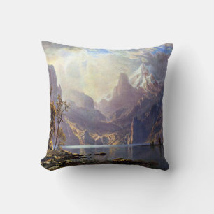 Vintage Landscape, Lake Tahoe by Albert Bierstadt Throw Pillow