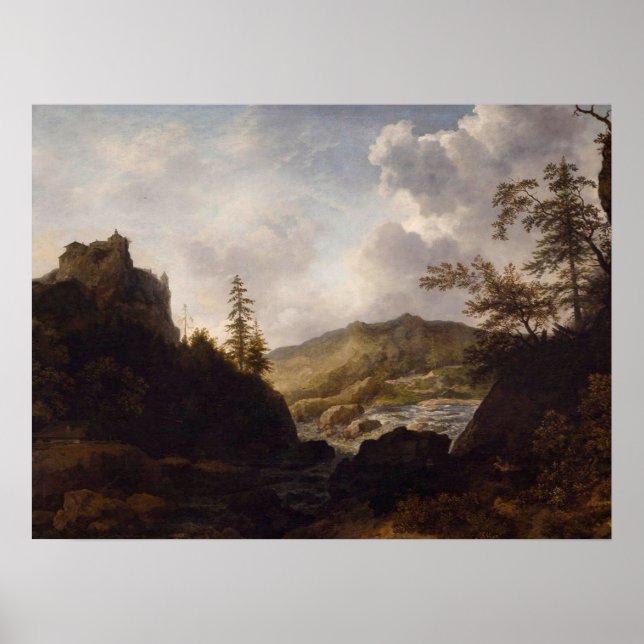 Vintage Landscape Oil Painting Moody Dark Academia Poster (Front)