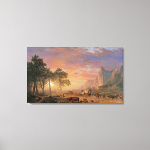 Vintage Landscape, Oregon Trail by Bierstadt Canvas Print