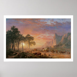 Vintage Landscape, Oregon Trail by Bierstadt Poster