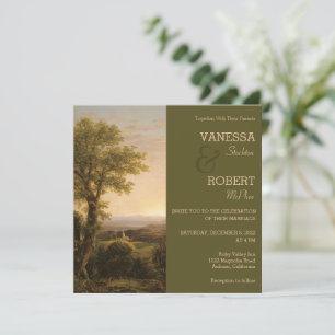 Vintage Landscape Painting Wedding Invitation