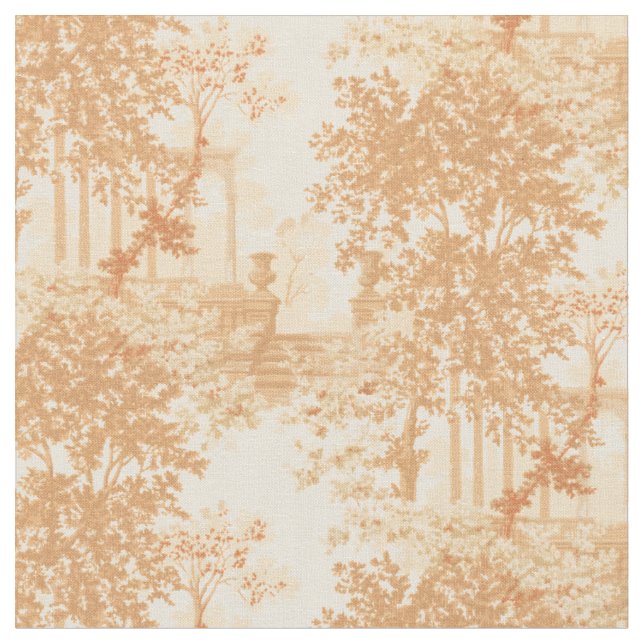 Vintage Landscape With Columns And Urns Fabric (Close Up)