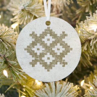 Vintage Languciai Baltic Pattern Metal Ornament