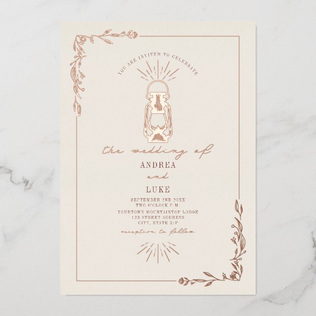 Vintage Lantern Rustic Botanical Wedding (Front)
