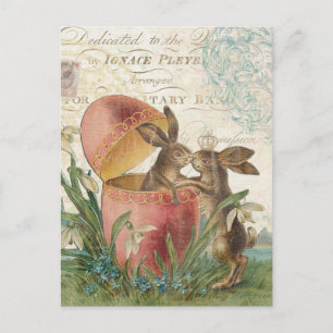 Vintage lapins de Pâques carte pour notes
