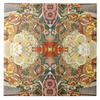 Vintage Large (6" X 6") Ceramic Photo Tile