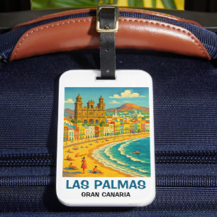 Vintage Las Palmas Gran Canaria Canteras Beach Luggage Tag