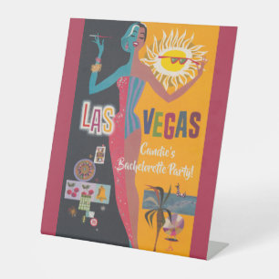 Vintage Las Vegas Bachelorette Weekend Party  Pedestal Sign