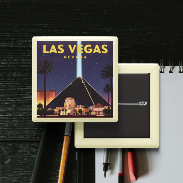 Vintage Las Vegas Nevada 2 Inch Square Button (Creator Uploaded)