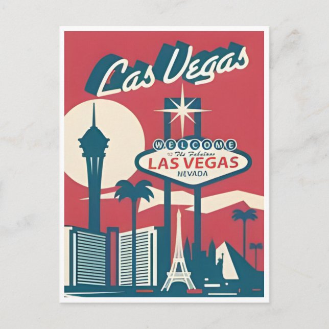 vintage Las Vegas Nevada Greetings from welcome  Postcard (Front)