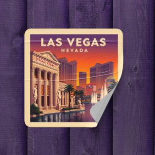 Vintage Las Vegas Nevada Square Sticker