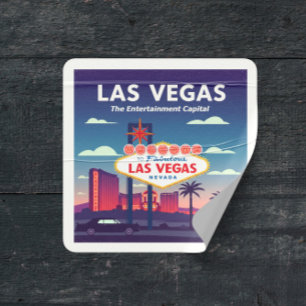 Vintage Las Vegas Nevada Square Sticker