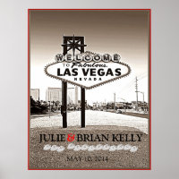 Vintage Las Vegas Wedding Guest Book Poster