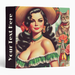 Vintage Latina Illustration Binder