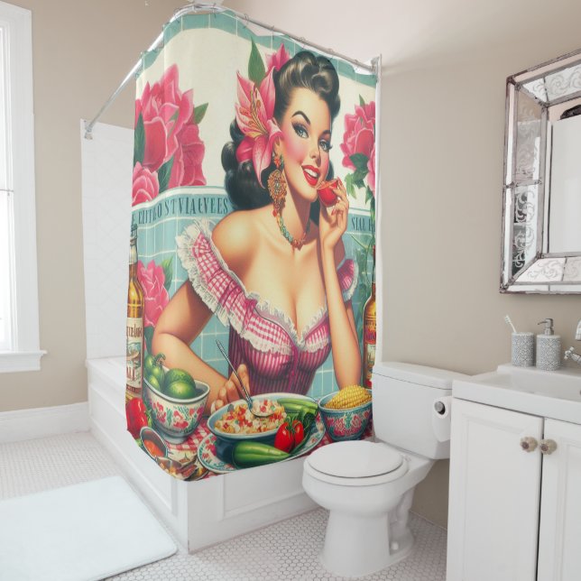 Vintage Latina Pin-Up Painting (In Situ)