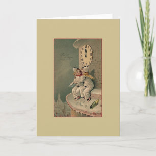 Vintage Latvian New Year Greeting Card