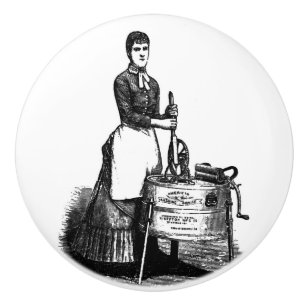 Vintage Laundry Room Ceramic Knob