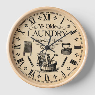 Vintage Laundry Room Wall Clock