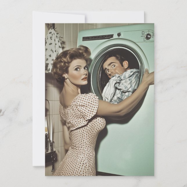 Vintage Laundry Surprise Invitation (Front)