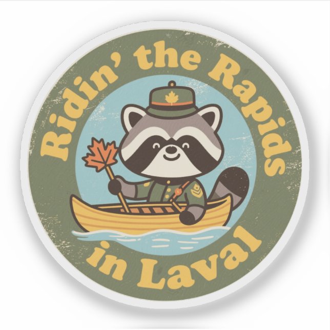 Vintage Laval Quebec Whitewater Canoeing (Front)