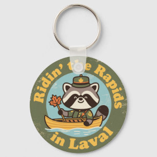 Vintage Laval Quebec Whitewater Canoeing Keychain